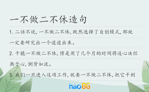 一不做二不休造句