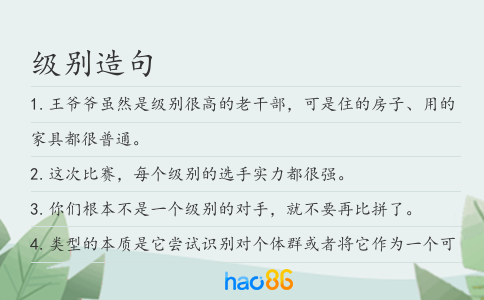 级别造句