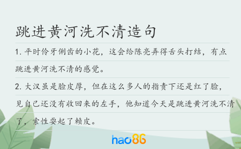跳进黄河洗不清造句