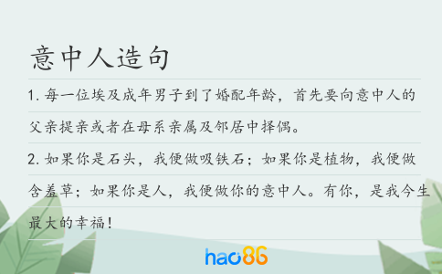 意中人造句
