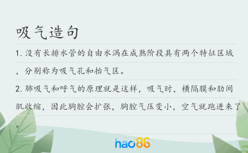 吸气造句