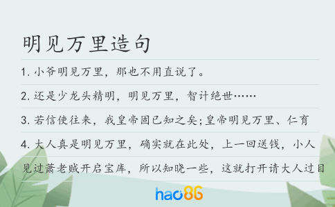 明见万里造句