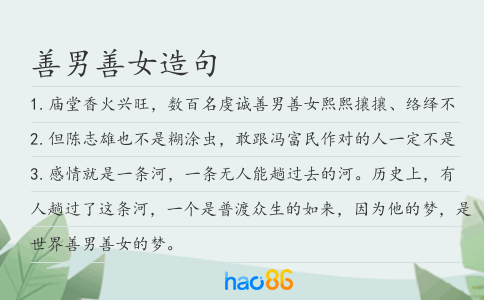 善男善女造句