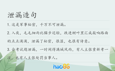泄漏造句