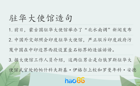 驻华大使馆造句