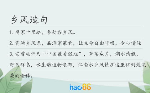 乡风造句