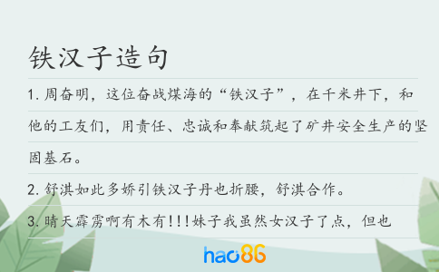 铁汉子造句