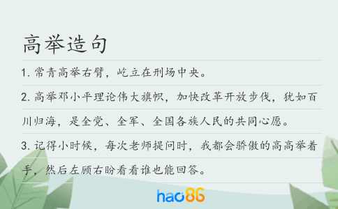 高举造句