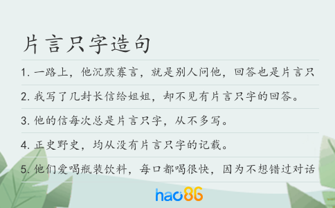 片言只字造句