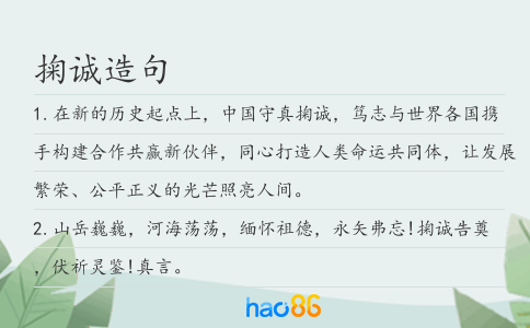 掬诚造句