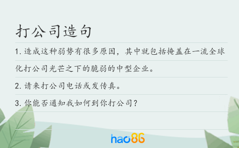 打公司造句