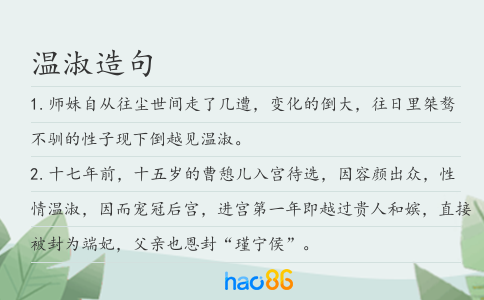 温淑造句