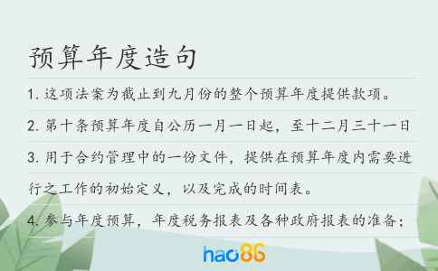 预算年度造句