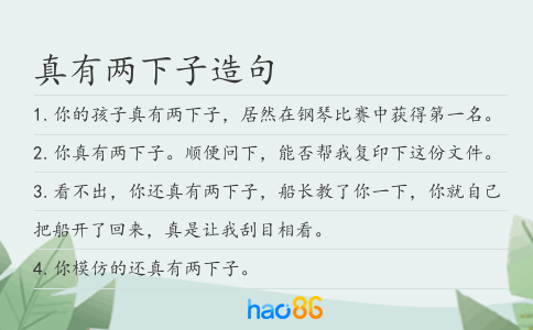 真有两下子造句