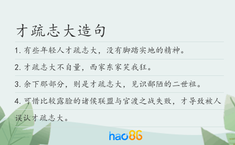 才疏志大造句
