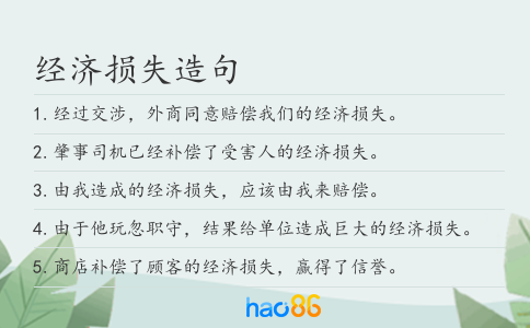 经济损失造句