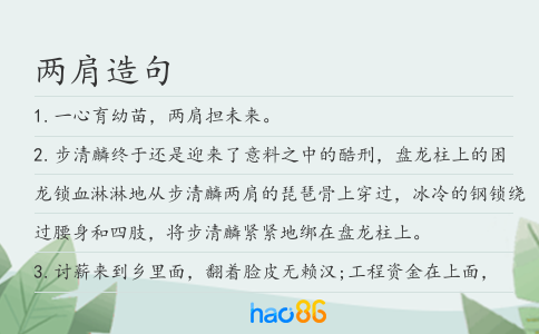 两肩造句