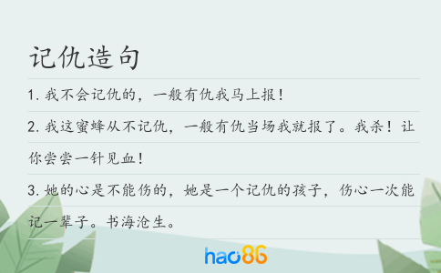 记仇造句