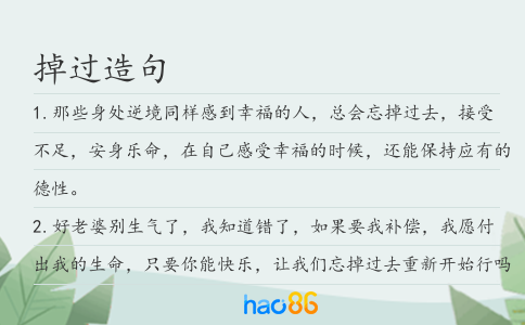 掉过造句