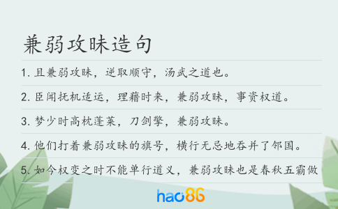兼弱攻昧造句