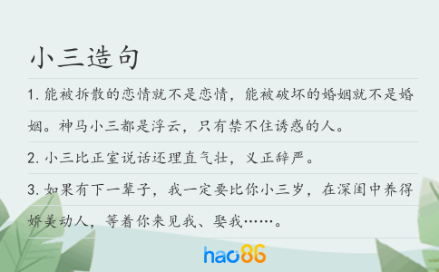 小三造句