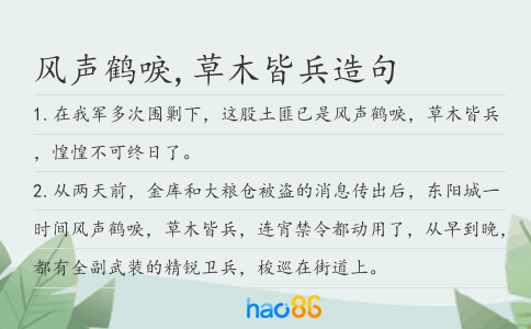 风声鹤唳,草木皆兵造句