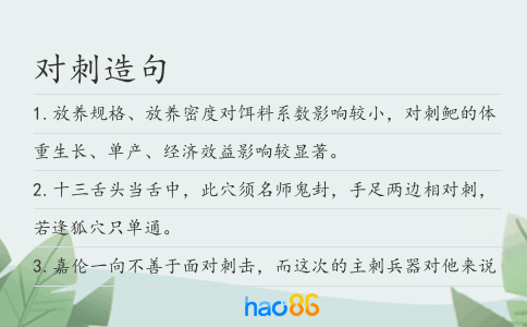 对刺造句