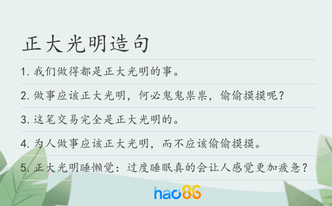 正大光明造句