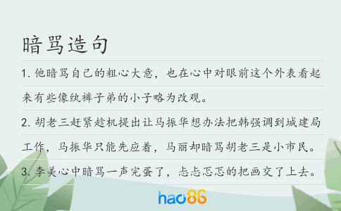 暗骂造句