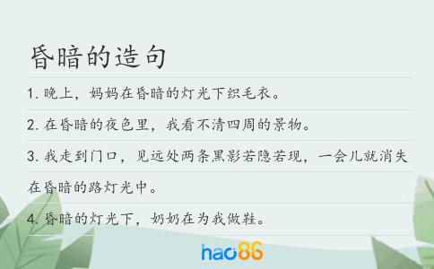 昏暗的造句