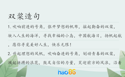 双桨造句