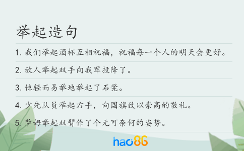 举起造句
