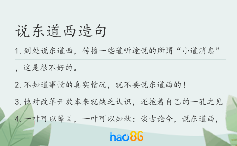 说东道西造句