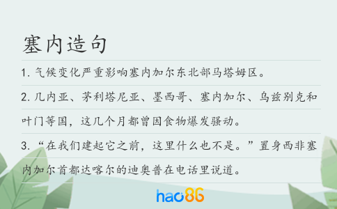塞内造句
