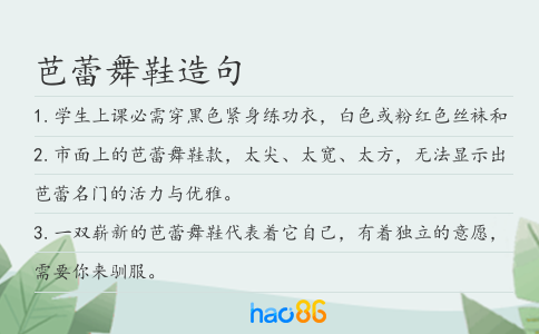 芭蕾舞鞋造句