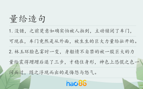 量给造句