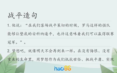 战平造句