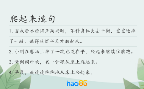 爬起来造句