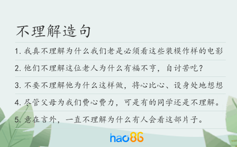 不理解造句