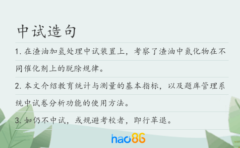 中试造句