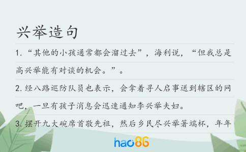 兴举造句