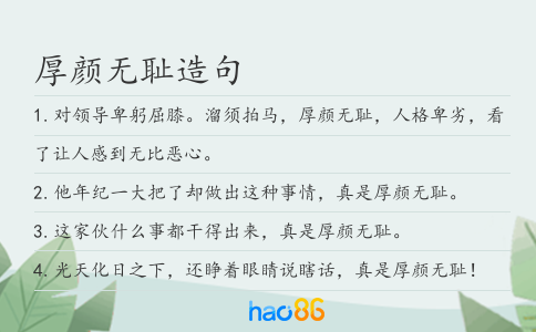 厚颜无耻造句