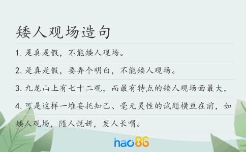 矮人观场造句