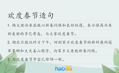 欢度春节造句