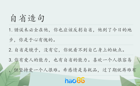 自省造句