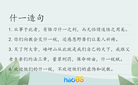 什一造句