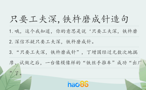 只要工夫深,铁杵磨成针造句