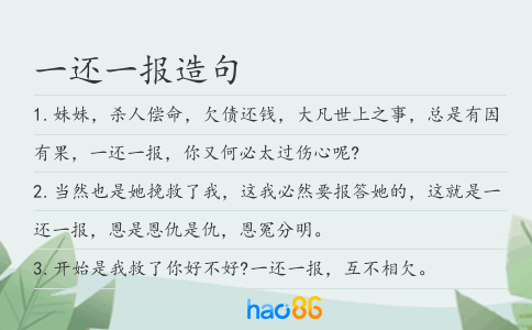 一还一报造句