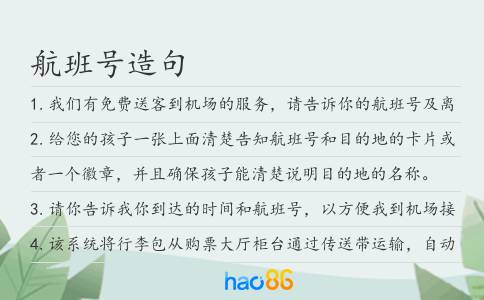 航班号造句