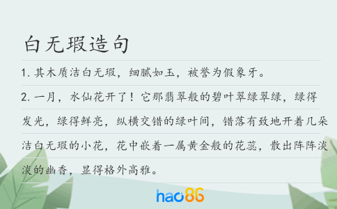 白无瑕造句